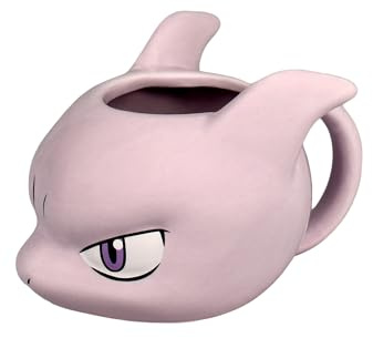 Tasse à café Pokémon 3D - Mewtu - Tasse à café - Tasse à café - En céramique - 430 ml - Rose