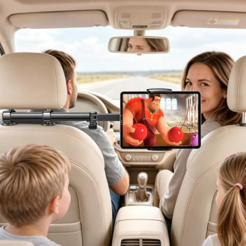 Mumay Tablet Halterung Auto Kopfstütze Tablet Halterung für Autoreisen, [46cm 3-in-1 Ausziehbarer Langarm] Kopfstützenhalterung, 360° Drehbar Tablethalterungen für iPad/Switch/Phone 4,7-13 Zoll Geräte