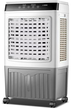 Raffrescatore d'aria portatile da 40L, Ventilatore ad aria fredda ad alta capacità con telecomando, 3 velocità, timer da 7,5 ore, ideale per uso interno in casa, Ufficio e ambienti ampi.