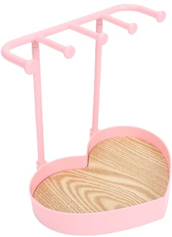 GOWENIC Schmuckständer Herz | Halskettenhalter-Organizer für Schlafzimmer, Schreibtisch, Schminktisch, Niedliches, ästhetisches Fach Zur Aufbewahrung von Ringen, Armbändern (PINK)