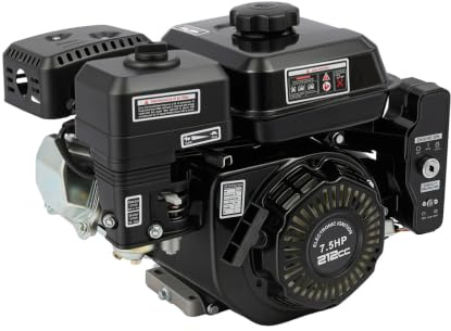 Moteur 4 Temps 210cc, Moteur Essence 7.5HP 3600RPM pour Karting | Moteur Monocylindre Refroidissement Air avec Démarrage Manuel et Électrique, pour Compresseur Pompe Tondeuse Générateur