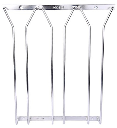 Dianoo Weinglasregal, 3-reihig, Draht, zum Aufhängen, Edelstahl, Stielgläser, Halterung unter dem Schrank, 34 cm