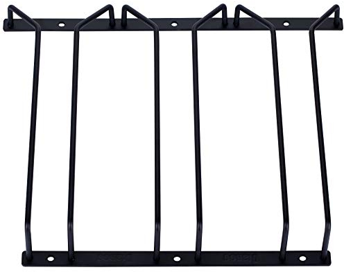 Dianoo Weinglashalter, Stielgläserregal, Weinglasregal, mit Schrauben, 27 cm und 3 Reihen, schwarz