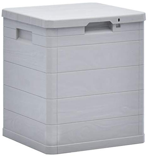 Ksodgun Garten-Aufbewahrungsbox Gartenbox Balkonbox Kissenbox Gartenmöbel 90 L Hellgrau