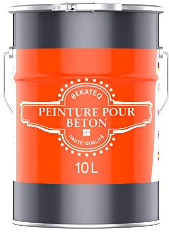 BEKATEQ BE-700 Peinture pour béton Gris platine 10L I Peinture sol extérieur/intérieur I Scellant béton résistant à l'abrasion pour atelier, sous-sol, garage