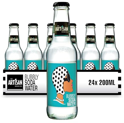 Bubbly Soda Water by The Artisan Drinks Company - 200mlx24 Glass Soda Bottles - Soda Water Multipack - Zero Calories - Enhances a Range of Quality Spirits Like Vodka, Whisky & Vermouth