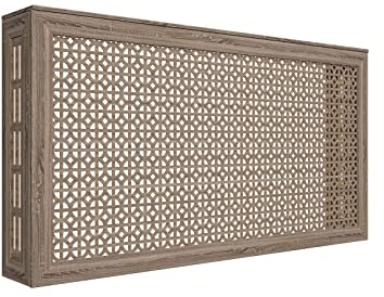HEXIM Heizkörperverkleidung MDF & HDF - Dekorative Heizkörperabdeckungen in unterschiedlichen Größen & Muster - Abdeckung für alte Heizungen (Komplett Set Susanna Eiche Vintage - 90x60cm)