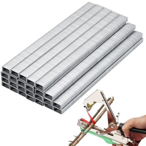 Grapas Atadora Grapadora Planta de Jardín Tape Tool 10000Pcs Grapadora de Uñas Grapa para Atar la Máquina Uña de Unión para Frutas Vegetales Vid Tomate Carpeta Rama Enlace Clavo