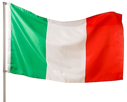 PHENO FLAGS Premium Italien Flagge 90x150cm groß - wetterbeständige Fahne mit Messingösen, 100% Polyester, robuste Doppelnaht & in lebendigen Farben - ideal für Flaggen-Liebhaber