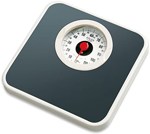 Adler AD8178 Mechanische Personenwaage bis zu 120kg, Analoge Badezimmerwaage hohe Genauigkeit, Anti-Rutsch-Oberfläche, Nicht-Digital, Einfach zu Bedienen, ohne Batterien