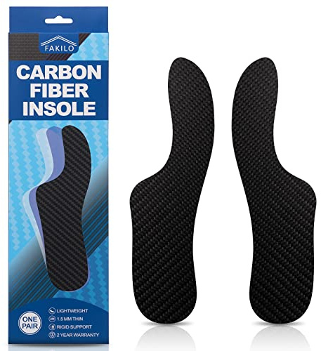 Carbon Fibre Insole Morton's Extension Orthotic, FAKILO 1 Pair Rigid Foot Support Insole Insert for Hallux Rigidus, Turf Toe, Hallux Limitus - 295 mm - Women's Size 14, Men's 13