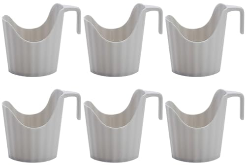 6Pcs Anti-Scalding Cup Holder with Handle for Coffee, Tea, and Hot Beverages - Plastic Disposable Cup Sleeves for Home, Office, and Cafés