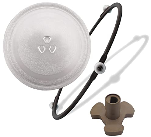 WORDFUN Mikrowellen-Drehteller Glasplatte, 24.5/25.5/31.5cm rutschfest, Rund Mikrowelle Drehteller Ersatz Teller, Hitzebeständig, Glasteller Für Mikrowelle, Hitzebeständig, Leicht Zu Pflegen