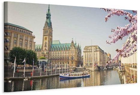 murando - Akustikbild Stadt Hamburg Rathaus, Schallschutz, Wohnzimmer, Büro | Verbessert Raumakustik, reduziert Hall, ideal fürs Büro oder Wohnzimmer, hochwertige Verarbeitung, schnelle Montage, stilvoll