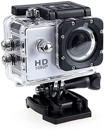 TEDATATA Action Camera HD 1080P, fotocamera subacquea da 30 m, chip CMOS, trasmissione ad alta velocità USB 2.0, display LTPS TFT LCD da 2 pollici, obiettivo grandangolare da 120° (grigio)