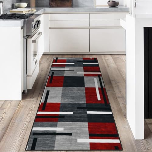 LYYK Teppich Läufer, Waschbar Küchenteppich, 7.5mm Küchenläufer Hochwertige Teppichläufer Rutschhemmender Gelrücken Dauerhaft für Küche, Flur & Wohnraum 60x150cm