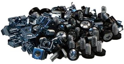 iv.sys | 50er Set Käfigmutter, Schrauben & Unterlegscheibe | Schraubengröße M6 | Set für Netzwerkschränke und Servergehäuse | praktisches Set