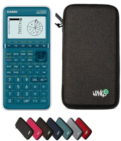 Casio fx-7400GIII inkl. WYNGS Schutztasche Dunkelgrau - Grafikrechner - Basic Set