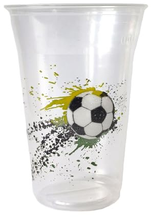 Pro DP 1200 Trinkbecher Bierbecher Ausschankbecher klar mit Fußballmotiv 0,4l 400ml PP Mehrwegzertifikat recycelbar