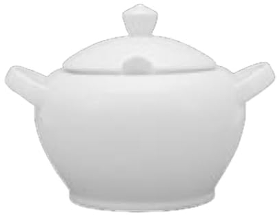 Van Well Sopera con tapa de porcelana, 2,75 litros, color blanco, para sopa o platos de una olla, apta para horno, microondas y lavavajillas, calidad alemana