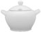 Van Well Sopera de cabeza de león con tapa de porcelana blanca de 2,75 litros, para sopa o platos de una olla, apta para horno, microondas y lavavajillas, calidad alemana
