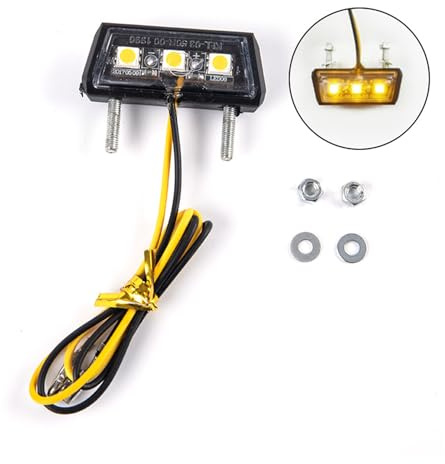 SIGANDG LED Motorcycle License Plate Light, 12 V, 3 SMD-LED-Chip, Mini-Winzig-Lampe, wasserdicht, für alle Modelle von Motorrädern und Quads (Gelb)