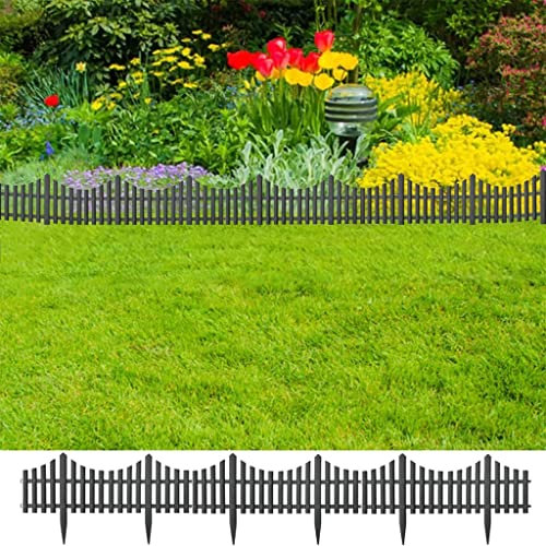 Zäune & Absperrungen, Gartenumrandungen & Einfassungen, Rasenkanten, 17 Stück, anthrazit, 10 m, PP