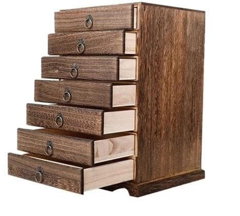 Boite Cadenas Jewelry Box Boîte Thé Bois Multicouche Organisateur Thé Domicile Boîtes Rangement Sachets Thé Boîte Bijoux Bois Massif Conteneur Thé Organisateur Tiroir Boite Rangement Bijoux(7)