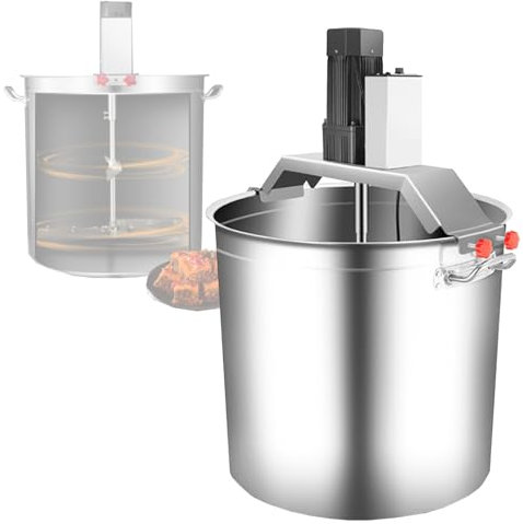 VNATWGOO 40L Automatico Mescolatore in Acciaio Inox, Pentola per Cottura Commerciale, Mescolatore per Alimenti Elettrico per Salse