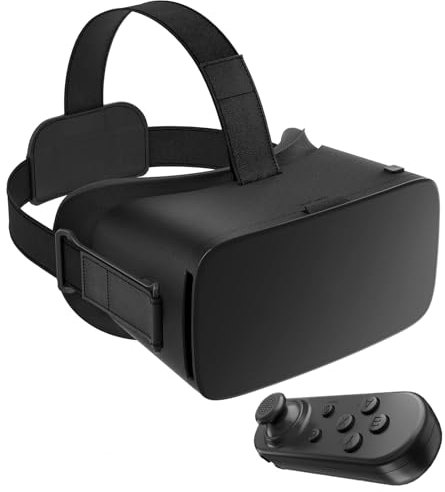 Casque VR, Glasses de Réalité Virtuelle pour Téléphone Portable avec Télécommande, Rotation à 360°, Angle de Vision de 90 à 120°, HD Anti-Lumière Bleue 3D Lunettes pour Android/iPhone (4.0 - 6,7)