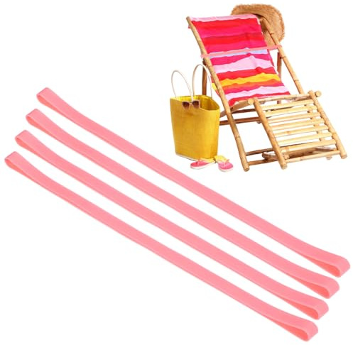 M METERXITY 4 Bandes De Serviette pour Chaises De Plage, Bandes Élastiques Réutilisables Anti-Vent pour Bateau De Croisière/Chaises De Piscine/Articles De Vacances/Cadeaux De Noël [Rose]