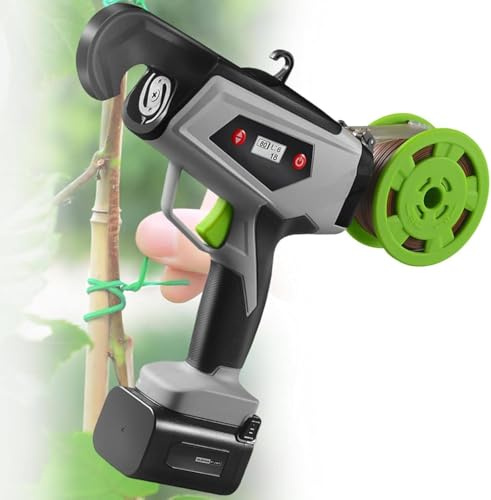 ZIXIAOS Electric Plant Tying Machine Gun with Digital Display Screen, Gardening Plant Vine Tying Tool, T25mm Bundle Diameter, for Vegetable Grape Cucumber Tomato Flower and Pepper