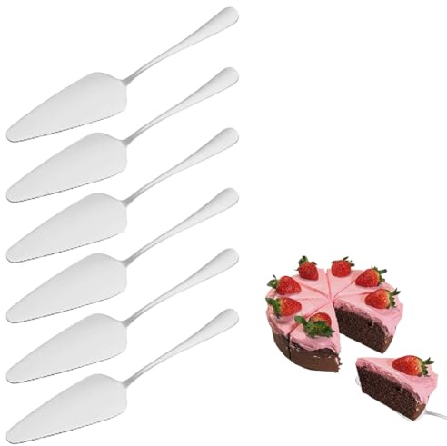WAVATA 6 stycken tårtspade och tårtspade i rostfritt stål, tårtspade, för kök, restauranger, fester