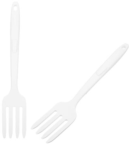 GLEAVI 2pièces Fourchettes à Pâtes Silicone Lot Pour Cuisine Remuer Et Servir Nouilles Couverts Réutilisables Avec Poignée Antidérapante