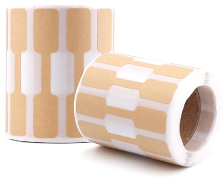Tinoaly 2 Rollen/1000stk Schmuck Preisschilder, Kraftpapier Selbstklebend Schmuck-Preisschild-Etikett Blanko Schmuck-Etiketten-Aufkleber für Halsketten Armbänder Ohrringe Ringe