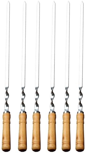 Brochettes À Kebab En Acier Inoxydable - Piques Réutilisables Pour Barbacoa, Viande, Légumes - Brochettes Métal Plates Anti-Rotation Pour Grill, Cuisine Extérieure, Camping Ou Fête BBQ