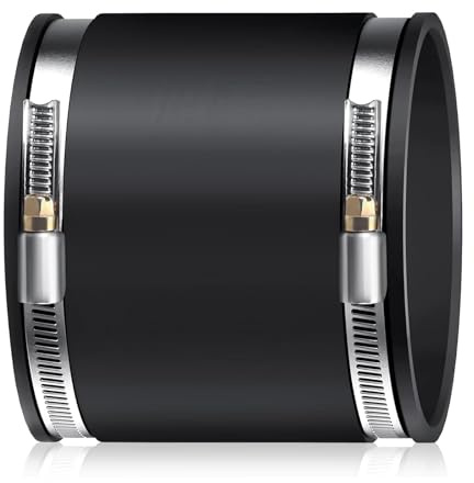 Manicotto in Gomma 100 mm Manicotto Flessibile in Gomma avec Deux Pinces en Acier Inoxydable per il Collegamento di Ventilatori a Tubo