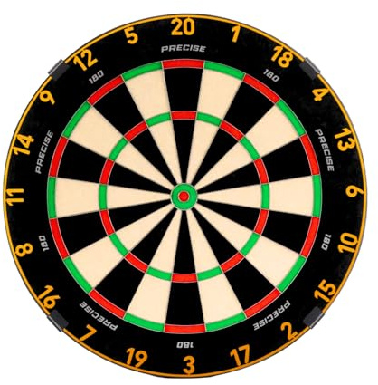 Precise180 - Dartboard Endorphine - Premium Dartboard mit One Piece Zahlenring - 18 Farben - Dartscheibe Nummernring - Dartzubehör