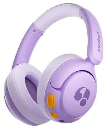 awatrue Bluetooth Kopfhörer Kinder, 85dBA Sicheres Volumen, Bluetooth 5.4, BPA Frei/CPC Zertifiziert, 75 Std Spielzeit, On Ear Kinderkopfhörer mit Mic für iPad/Tablet/Schule/Reise (Violett)