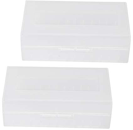 Ticfox Caja de Batería, 2 Unidades Caja Blanco Transparente para 2 Baterías 20700/21700 de Batería de Almacenamiento, Resistente al Agua y al Polvo, Ecargable