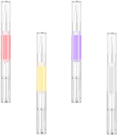 BELLIFFY 4pcs Nail Care Oil Pen Set 2ml Each Nail Repairing Oil Pen Tool with Nourishing and Softening Formula Synthetic Material