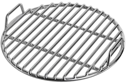 Grtheenumb Round Grill Grate, Stainless Steel Grill Grate, Extra Thick Round Cooking Grates Replacement with Handle for Charcoal Smoker Campfire Picnic Outdoor Cooking, 16 Inch
