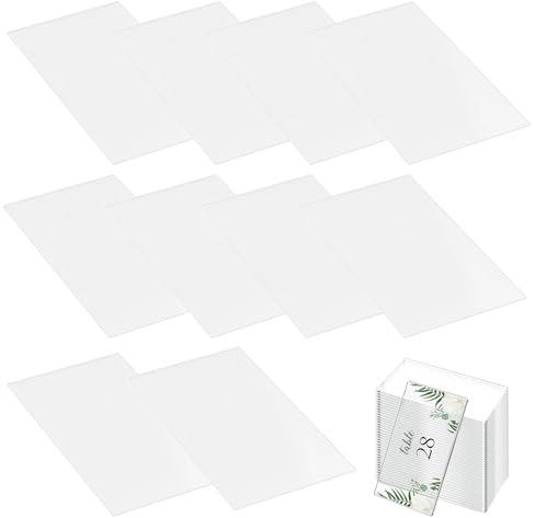SHINEOFI 20 Tarjetas Acrílicas Transparentes Rectangulares para Señalización de Asientos, Reutilizables y Fáciles de Escribir, para Decoración de Mesa, Bodas, Restaurantes y Eventos