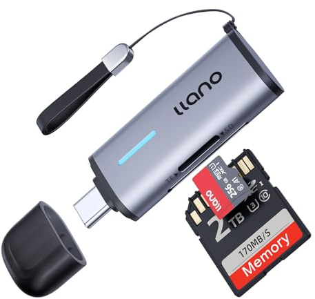 llano Lector de Tarjetas SD USB C 3.0, 2 en 1 Micro SD Card Reader, 5 Gbps | con doble ranura para tarjetas SDXC, SDHC, SD, MicroSD, UHS-I, compatible con iPhone, iPad, MacBook, Laptop y Android