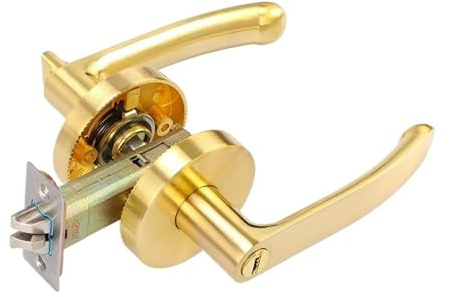 Serratura for porta Silent Room Serratura for maniglia for porta interna rotonda con nucleo/chiavistello con chiave Serratura for maniglia in lega di alluminio(02,With key)