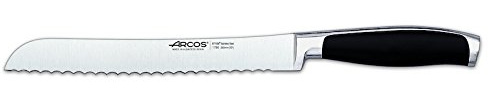 Arcos Serie Kyoto - Cuchillo Panero - Hoja de Acero Inoxidable Forjado NITRUM 220 mm - Mango de Polioximetileno (POM) Color Negro