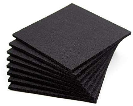 8er Set Edle Filz Glasuntersetzer in schwarz (+ weitere Farben), für Tassen, Gläser und Getränke, Filzuntersetzer 10x10cm quadratisch waschbar