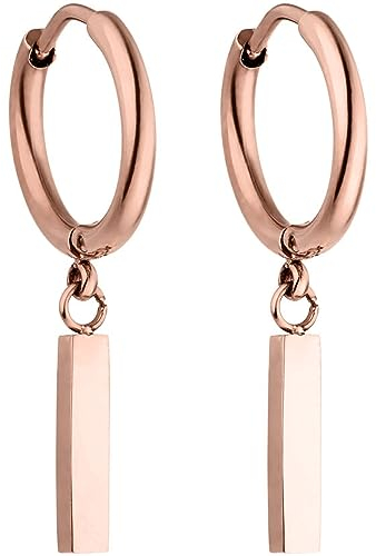 PURELEI® Huli Hoop Creole Ohrringe (Roségold) – Damenohrringe aus langlebigem Edelstahl – Wasserfeste Ohrringe Damen – 1,56 cm Durchmesser – Modeschmuck für deinen individuellen Look
