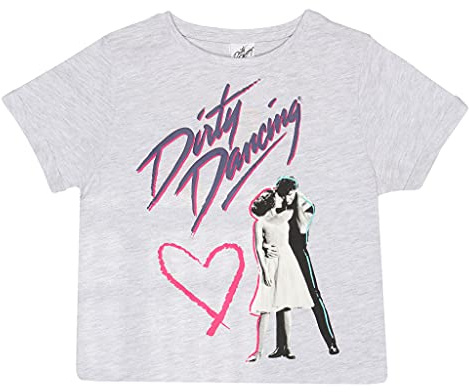 Dirty Dancing I Carried A Watermelon Girls Cropped T-Shirt | Officiella varor | Klassisk 80-talsfilm, retro presentidé för flickor, Gråmelange, 13-14 År