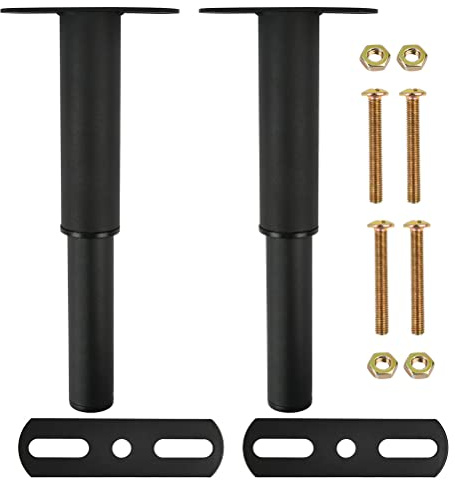 DODUOS 2 Pack of Bed Adjustable Legs, 150-275mm Adujustable Furniture Legs, Heavy Duty Bed Center Frame Slat Support Leg for Kitchen Table Chair Sofa, Black